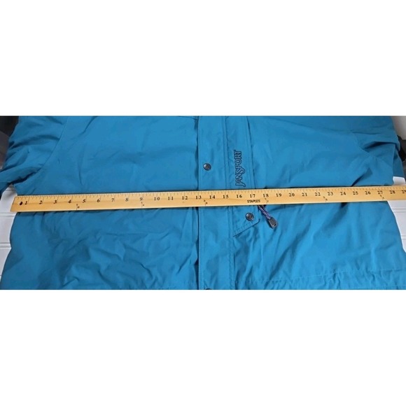 JanSport Ripstop Rain Jacket Men XL BLUE Drawcord Adjustable Waist Hood Full Zip - Picture 6 of 13